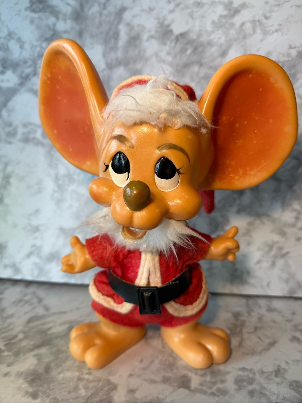 Vintage 1970 Roy Des. of Florida 10” Santa Clause Vinyl Mouse Bank -